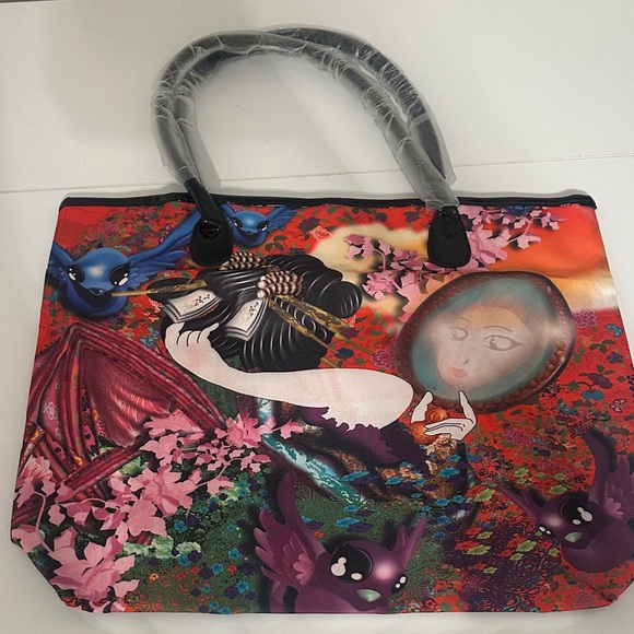 Ed Hardy Multicolor Artistic Tote Bag - Picture 4 of 5